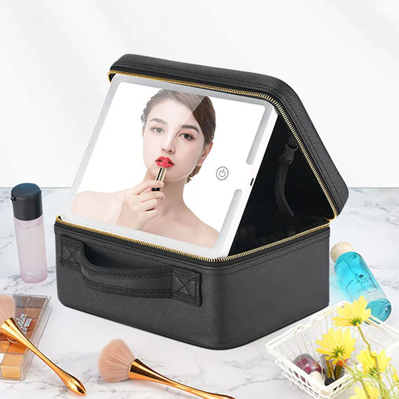 Makeup pouch with mirror