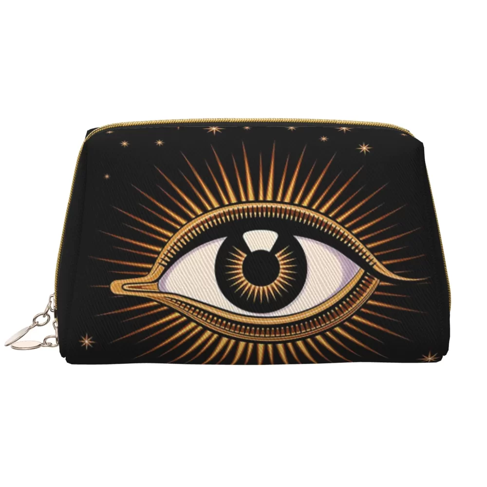 Evil Eye Turkish Eye Bead Print Leather Makeup Bag Large Capacity Travel Makeup Pouch Cosmetic Bag Zipper Pouch Bags for Women 7